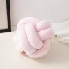 Soft Plush Knot Cushion Sofa Throw Pillow for Living Room Green Round Hand Woven Cushion Throw Pillow Round Knot Pillow