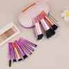 10 stuks Mini Draagbare Make-up Kwasten Set Met Zak Dagelijkse Benodigdheden Make Up Blending Foundati Poeder Blush Oogschaduw Borstels Kit U739 #