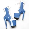 Chaussures de danse LAIJIANJINXIA 20CM/8 pouces PU supérieur femmes plate-forme fête talons hauts bottines modernes pôle 499