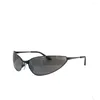 Lunettes de soleil 2024 Haute Qualité Alliage Personnalité Mode Femmes Hommes Beach Party Resort Noir Designer