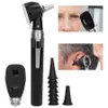 Ophtalmoscope à fibre optique Otoscope Set LED Ear Eye Examinati Dispositifs Cleaner Tool Kit de lentilles d'ophtalmoscope avec 8pcs Cache-oreilles e10e #