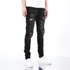 Toponjeans High Street Trendy Brand Light Black Breakthrough Hip Hop Slim Fit Jeans for Men