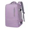 Backpack Unisex Casual Bag Multi-Pockets Extendible With Shoes Pocket Waterproof USB Charging Port Business Trip Travel