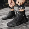 Casual Shoes Winter Men's Boots Genuine Leather Soft Plush Warm Snow Waterproof Outdoor Men Motorcycle H759