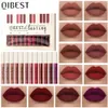 Set di rossetti liquidi opachi da 12 colori Set di lucidalabbra impermeabili a lunga durata Sexy Rosso Bianco Nero Set di trucco lucidalabbra nudo per le donne 240315