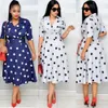 Plus storlek 2023 Spring/Summer New Womens Fashion Casual Short Sleeve Dresses for Women in Stock Ready to Ship