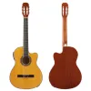 Guitar 39 Inch Classic Electric Guitar Cutaway Solid Spruce Top 6 String 19F Classical Guitar Natural Clolor With EQ