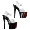 Dance Shoes Women's 17CM/7inches PVC Upper Plating Platform Sexy High Heels Sandals Pole 045