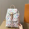 23SS Women Luxurys Designers Backpacks Tote Vintage Tri-Color Patroon Lederen boodschappentassen Handtas Upscale Buiten Backpack 25cm SNFIP