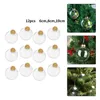 Boule suspendue de décoration de fête, Simulation réutilisable en plastique de noël avec couvercle 6cm/8cm/10cm Transparent