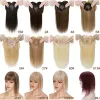 Toppers SEGO 10''20'' 8.5x8.5cm Small Human Hair Topper Remy Natural Hairpieces with Bangs for Women Small Toupee Bang 3 Clips ins