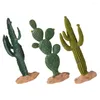 Fleurs décoratives 3 pièces plantes cactus artificiels jardin simulé ornement bureau voiture décoration artisanat décors intérieur ornements bureau