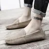 Chaussures décontractées en cuir véritable hommes sans lacet mocassins de créateur d'été mocassins respirants conduite italienne