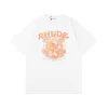 Chaopai Rhude plante à base de plantes impression couleur simple col rond T-shirt à manches courtes pour hommes et femmes