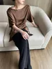 Women's Blouses Half Sleeve Chic Woman Blouse 2024 Summer Tops Belt Irregular Shirt Seda Blusas Elegantes Femeninas