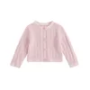 BeQeuewll Cardigan en tricot pour bébés filles, veste de salle de climatisation, mignon à manches longues, couleur unie, pull boutonné, vêtements d'extérieur