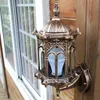 Antique Exterior Wall Light Fixture Aluminum Glass Lantern Outdoor Garden Lamp 240314