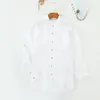 Men's Suits White Fresh Small Standing Collar Casual Shirt