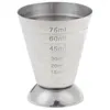 أدوات القياس 1pc 75ml 3 في 1 وحدة قياس Tail Cup Cup Jigger W/Ml/Oz TBSP للبارات التي تصنع S S Makg