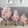 Artificial Cherry Tree Fake Plants Tabletop Living Room Pathway Guide DIY Party Wedding Decor Backdrop Home 240322