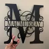 1pc Personalized Split Letter Sign Plaque Custom Last Metal Family Name Christmas Gift, Front Door Sign, Home Garden Decor