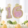 Decorazione per feste Topper per torta di buon compleanno per bambini Adulti Baby Shower Forniture per dolci Torte con numeri Decorazioni per dessert