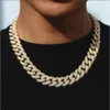 Miami West Coast Style 925 Silver 15mm Hip Hop Cuban Link Moissanite Diamond Iced Out Necklace Chain