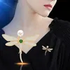 Pins Broches Luxo Moda Cubic Zircon Libélula Broche Pin para Mulheres Elegante Corsage Anti-Light Pin Animal Broche Terno Acessórios Jóias L240323