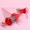 Gift Wrap 1PC Single Rose Flower Wrapping Box With Clear Window Triangular Shaped Bouquet Packaging Mother's Day Gifts