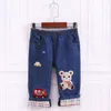 Boys Denim Pants Japanese Cartoon Car Bear Embroidered Casual Pant Pantalones Kids Clothes Baby Girl Jeans Roupa Infantil 240318