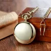 Pocket Watches Two Smooth Mechanical Pocket es Luminous Digital Hands For MenS Pocket es Luxurious Retro Gold Black Fob Chain Clock L240322