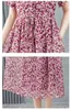 Sukienki imprezowe kwiatowy wysokiej klasy jedwabny tryb morski sukienka midi kobiety lato 2024 Duży rozmiar luźny ciasny moda elegancka elegancka spódnica vestido