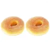 Decoratieve Bloemen 2 stuks Leuke Kunstmatige Donut Cake Dessert Nep Voedsel Simulatie Realistisch Model Theetafel Decor Pography Prop