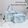 Storage Bags Double Layer & Wet Separation PU Women Travel Bag Makeup Organizer Waterproof Washbag Cosmetic Cases