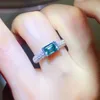 Cluster Rings YUZBT 18K White Gold Plated 1 Excellent Cut Diamond Past Green Moissanite Emerald Ring For Women Wedding Jewelry
