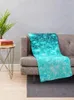 Одеяла бирюзового цвета с блестящими звездами и омбре, покрывало для дивана в стиле манга