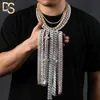 Hip Hop Jewelry Pass Diamond Test Infinite Cuban Bracelet Necklace Silver Moissanite Iced Out Cuban Link Chain