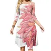 Casual Dresses Dahlia Sweetheart Knot Flared Dress Fashion Design Large Size Loose Blossom Flower Floral Watercolor Flowery