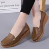 Frauen Schuhe Weiche Leder Schuhe Mit Heels Loafers Schwarz Flache Schuhe Frauen Mokassins Casual Zapatos Mujer Wohnungen Weibliche Schuhe 240320