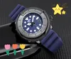 Högkvalitativ mäns Lumious Night Glow Diving Timer Titta på lyxkvarts Automatisk keramik Bezel Rubber Strap Clock Set Auger Racing Top President Sports Watches Gifts