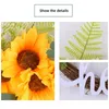 Decoratieve bloemen 17,7 inch kunstmatige zonnebloemslinger esthetische plastic faux krans voor binnen buiten decor