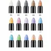 1/15pcs Parelmoer zijderups oogschaduw pen blijvende waterdicht en niet bloeiend Glanzende parelmoer gel pen 16 kleur oogschaduw pen M8tJ #