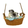 Decorative Figurines Swinging Puppy Hanging Figurine Cute Handmade Dog Statue Miniature For Outdoor Landscape Tree Patio Office Decoration