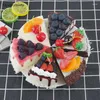 Fiori decorativi 6 pz/lotto Torte Di Frutta Artificiale Dessert Cibo Finto Per La Decorazione Della Festa A Casa Di Nozze Display Realistico Modello Di Torta Tavolo Da Tè