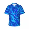 Мужские повседневные рубашки, гавайская рубашка, отпускные акварельные блузки с принтом тай-дай, классическая мужская с коротким рукавом с синим мрамором, забавная одежда Y2K