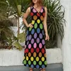 Casual Dresses Rainbow Polka Dots Sleeveless Dress Woman Luxury Women's Party Evening Prom