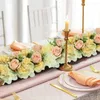 Decorative Flowers 44x14cm Arch Decoration Silk Rose 3D Backdrop Artificial Flower Wall Panel Romantic For Home Decor Baby Shower