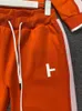 marque de créateurs costumes pour femmes ensemble survêtement pour elle vêtements orange sport sweat à capuche coton classique lettre patchwork géométrie noir blanc pantalons de survêtement jogger