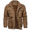 Vestes d'hiver hommes à capuche en peluche épaissie manteau automne grand coton tactique moyen et long vêtements de travail Bomber manteaux tactiques 240309