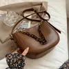 Bag marka kobiety vintage torebki solidne skórzane torby na ramię kobietę sac crossbody swobodne podróże łańcuchy wiadra hobos